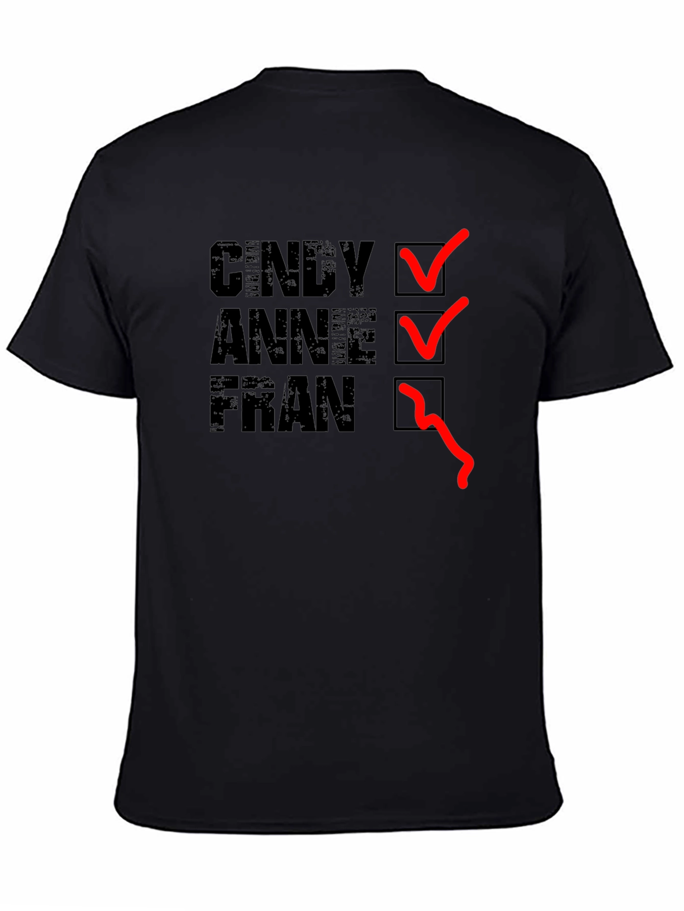 Cindy Anne Fran T-Shirt - Black Graphic Tee