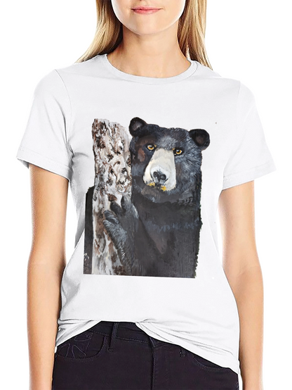 Black Bear on Tree Graphic Tee