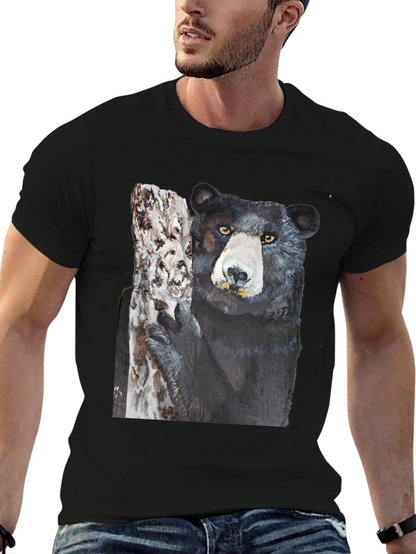 Black Bear on Tree Graphic Tee
