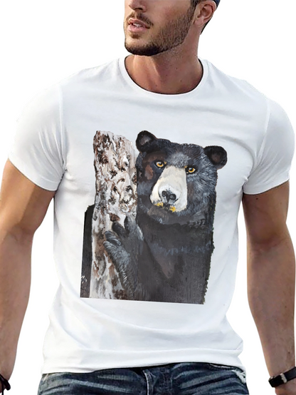 Black Bear on Tree Graphic Tee
