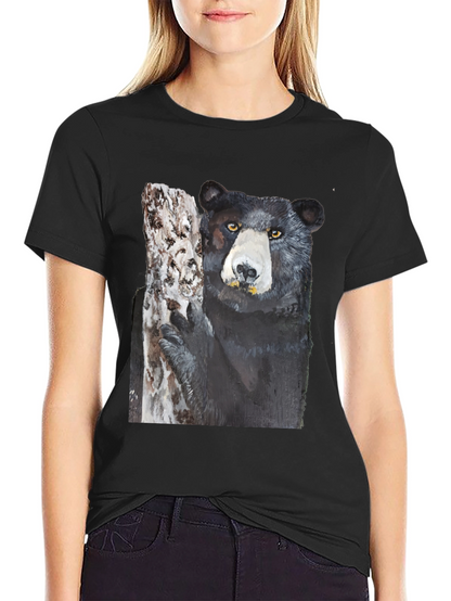 Black Bear on Tree Graphic Tee