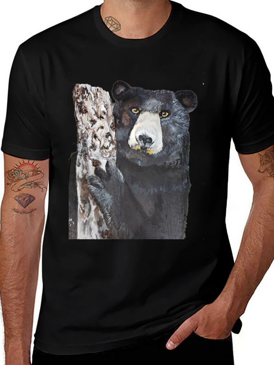 Black Bear on Tree Graphic Tee