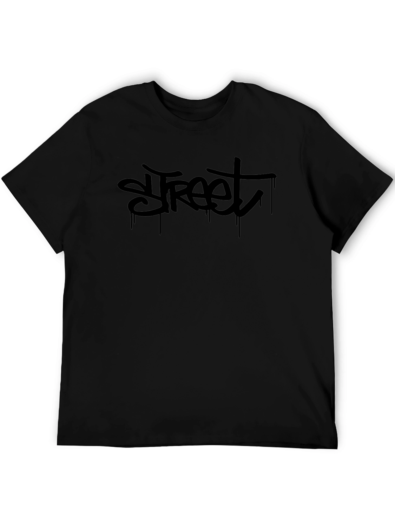 Street Graffiti Style Black T-Shirt