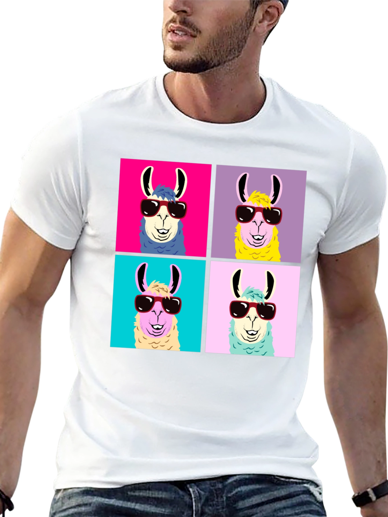 Llama Pop Art T-Shirt - Cool Animal Tee