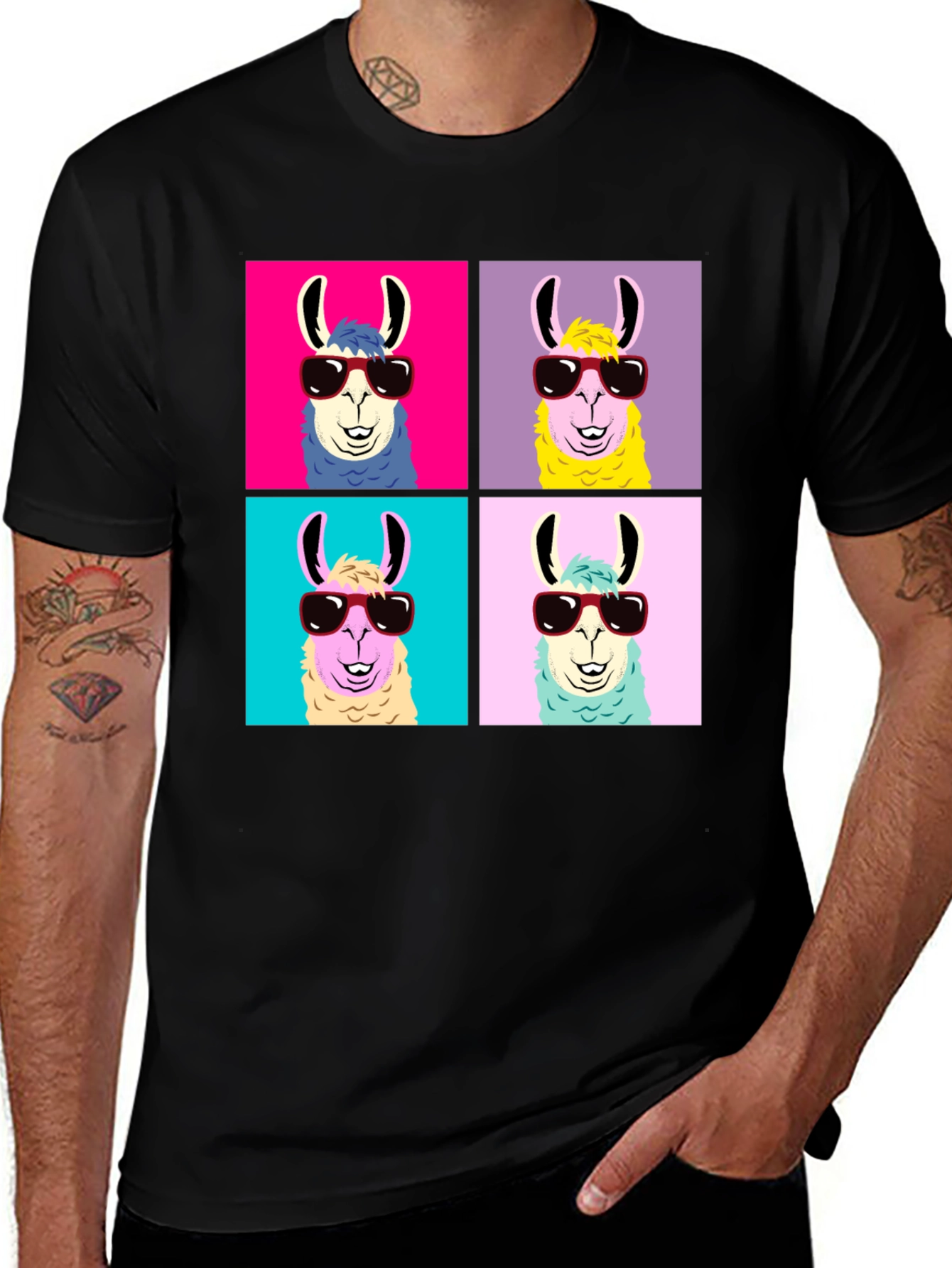 Llama Pop Art T-Shirt - Cool Animal Tee