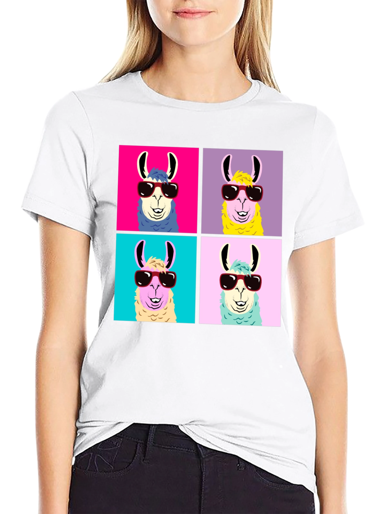 Llama Pop Art T-Shirt - Cool Animal Tee