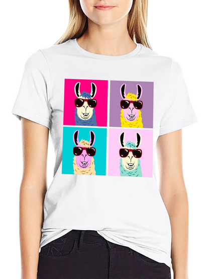 Llama Pop Art T-Shirt - Cool Animal Tee