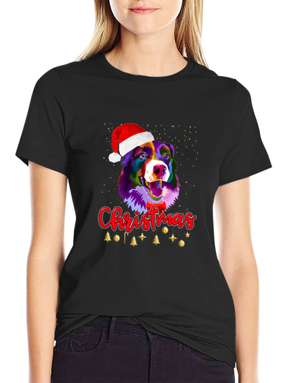 Festive Dog Christmas Graphic Tee