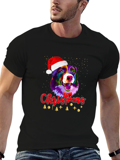 Festive Dog Christmas Graphic Tee