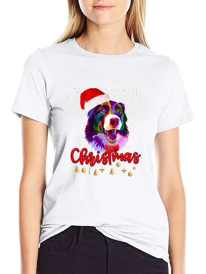 Festive Dog Christmas Graphic Tee