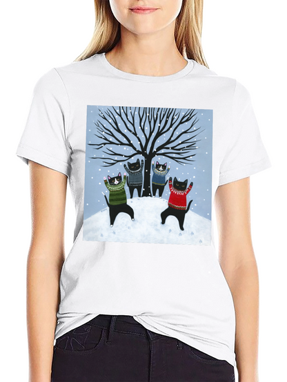 Winter Cat Sweater T-Shirt