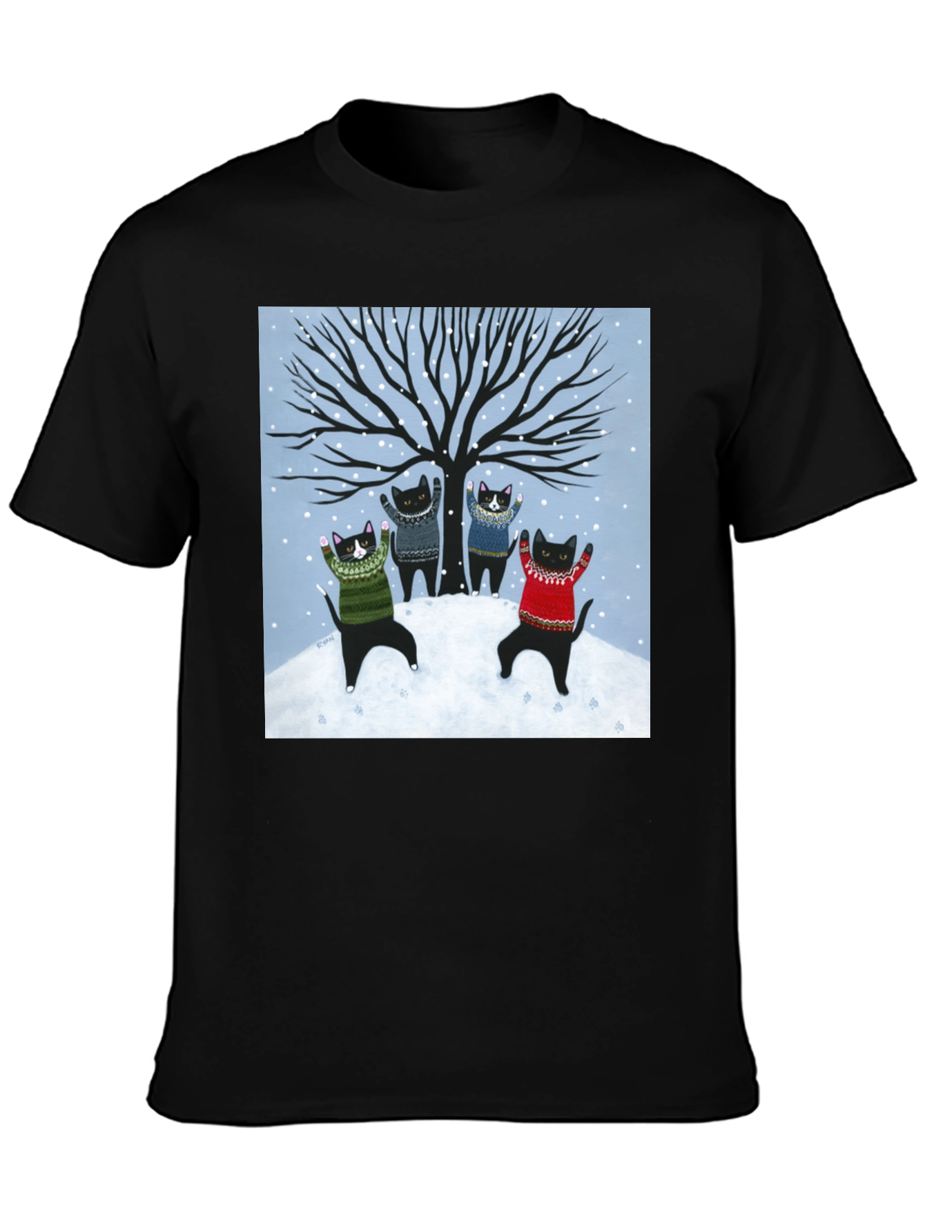Winter Cat Sweater T-Shirt