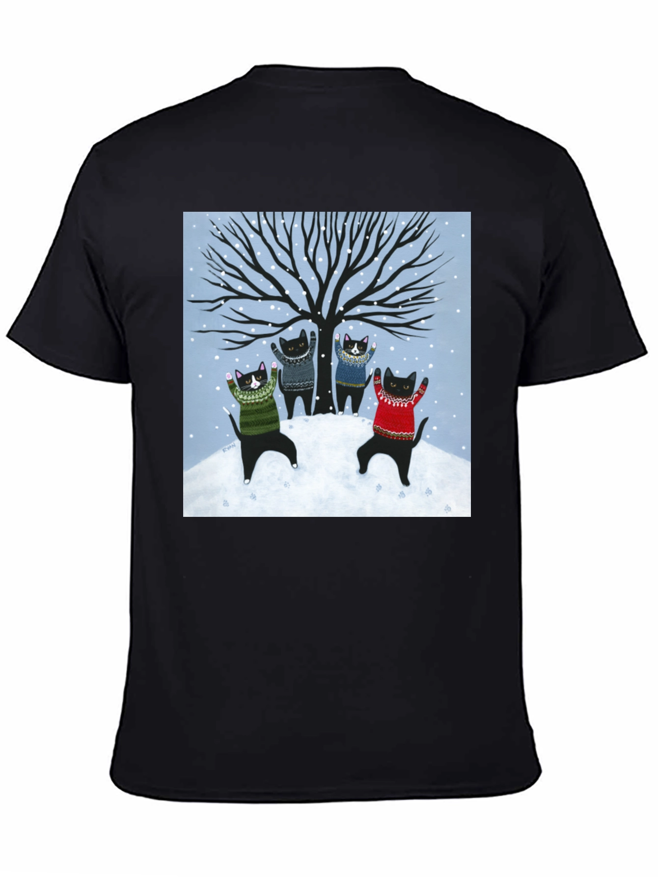 Winter Cat Sweater T-Shirt