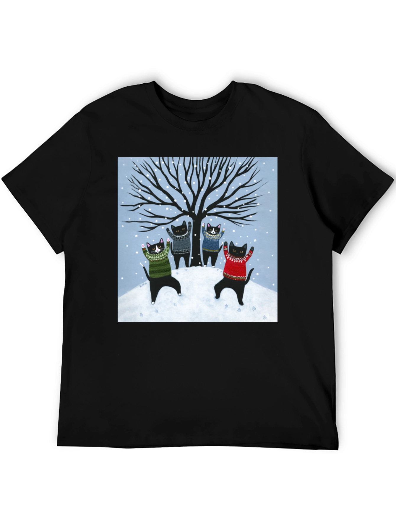 Winter Cat Sweater T-Shirt