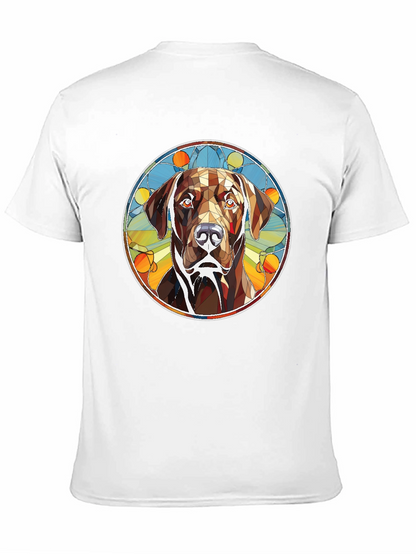 Dog Stained Glass Graphic Tee - Artistic Canine T-Shirt