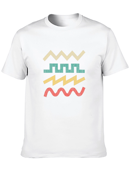 Retro Geometric Wave T-Shirt - Cool Graphic Tee