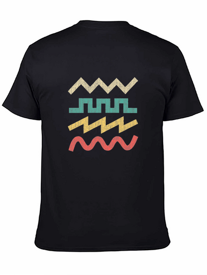 Retro Geometric Wave T-Shirt - Cool Graphic Tee