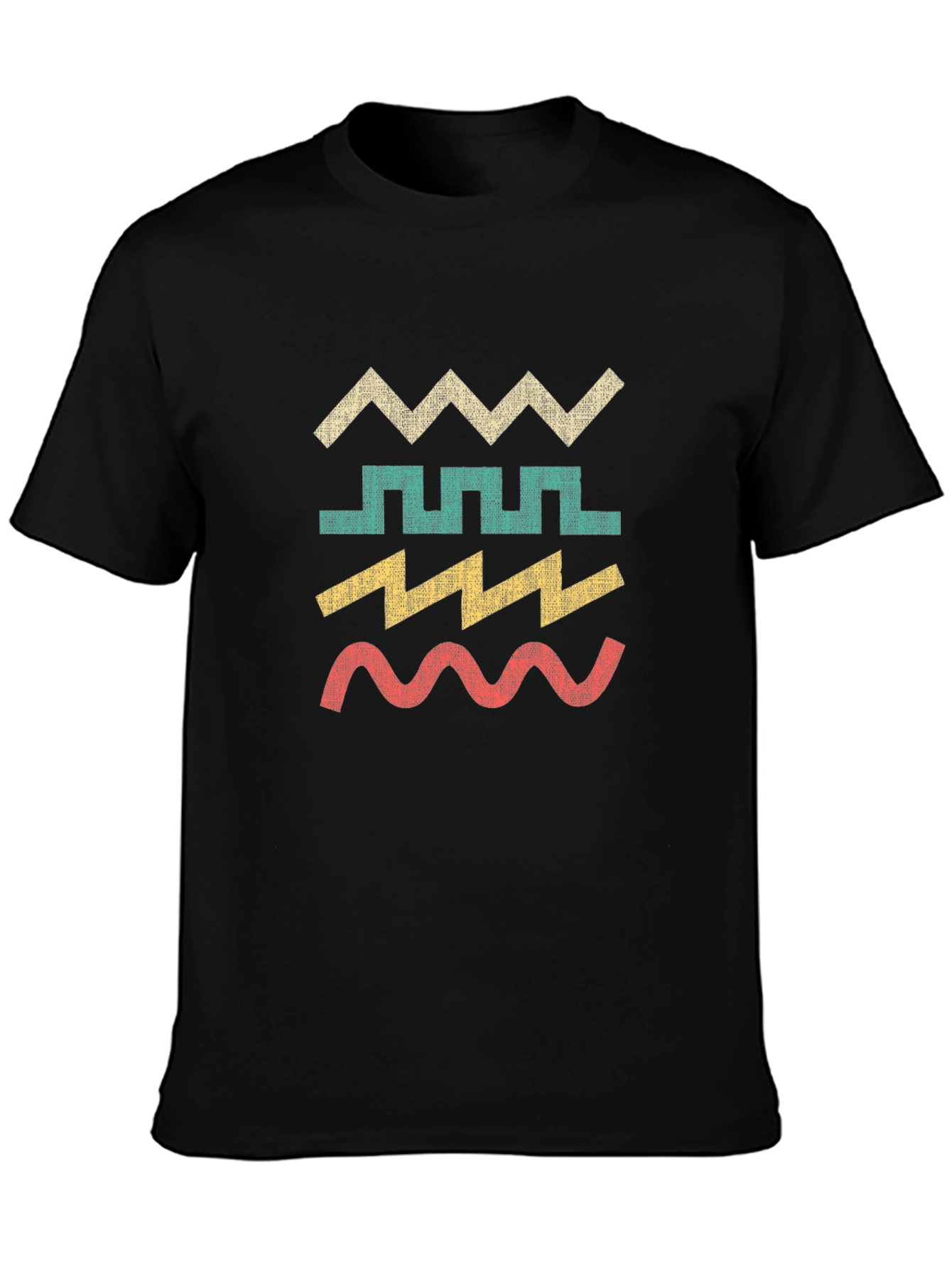 Retro Geometric Wave T-Shirt - Cool Graphic Tee