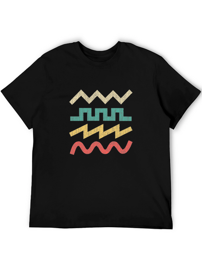 Retro Geometric Wave T-Shirt - Cool Graphic Tee