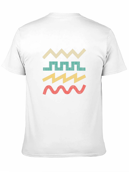 Retro Geometric Wave T-Shirt - Cool Graphic Tee