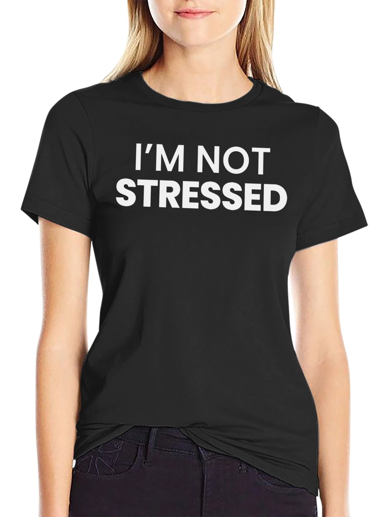 Im Not Stressed Black Crew Neck T-Shirt