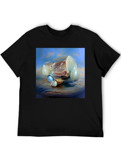 Surrealist Pearl Still Life Black T-Shirt
