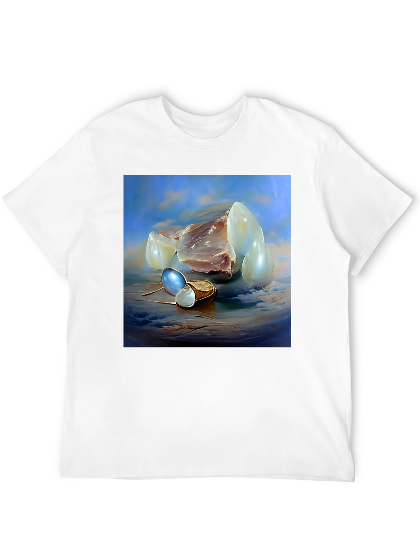 Surrealist Pearl Still Life Black T-Shirt