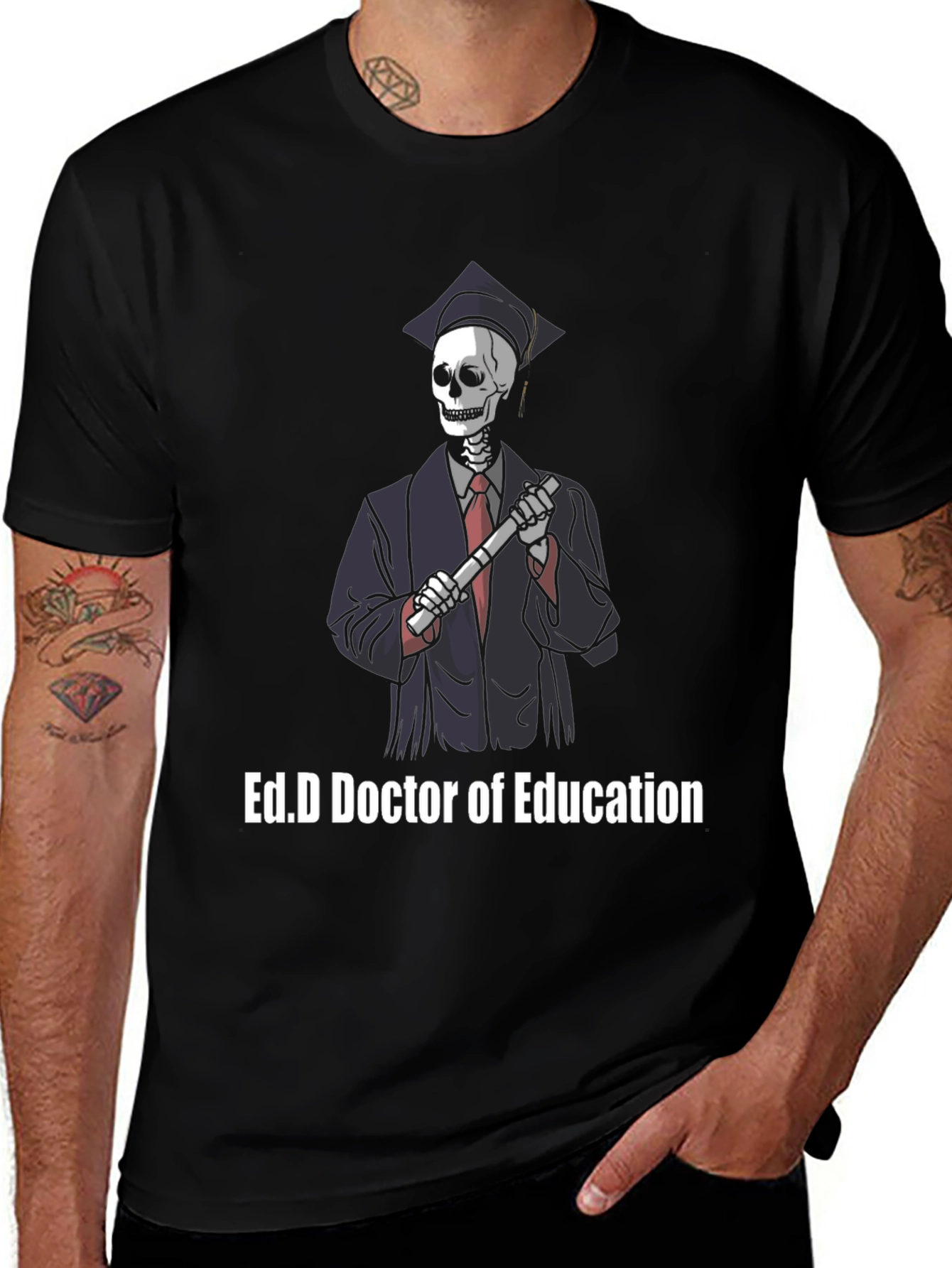 Ed.D Doctor of Education Skeleton Graphic T-Shirt