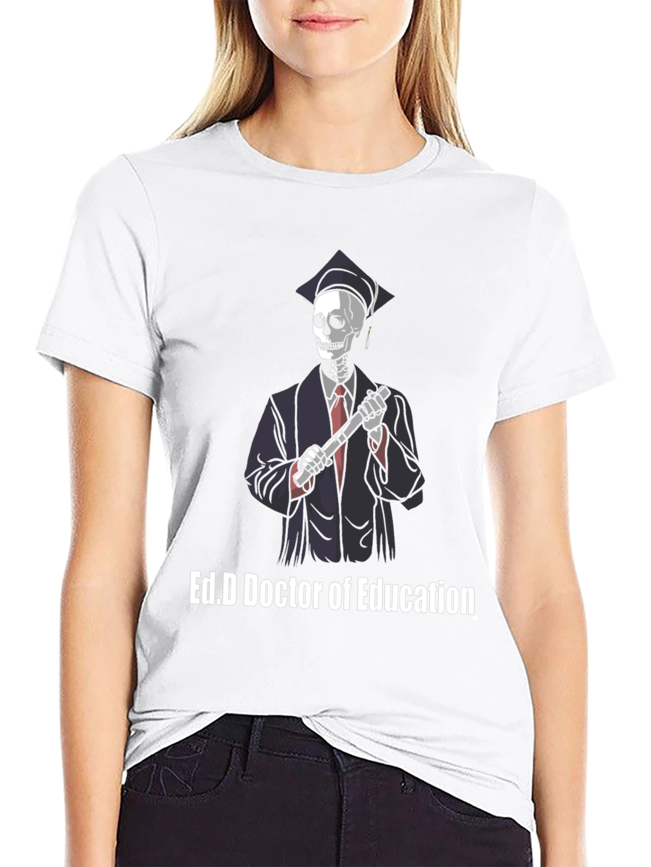 Ed.D Doctor of Education Skeleton Graphic T-Shirt