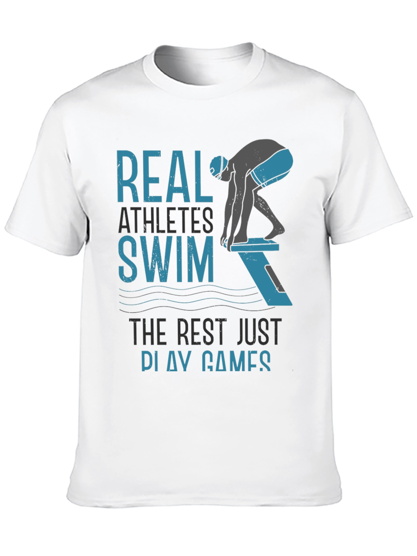 Real Athletes Swim T-Shirt - Black Cotton Tee