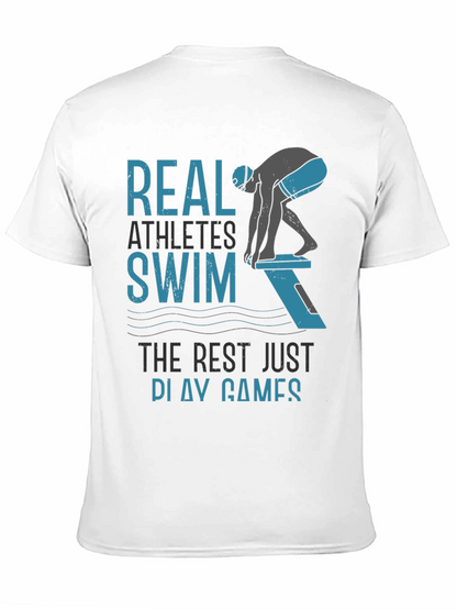 Real Athletes Swim T-Shirt - Black Cotton Tee