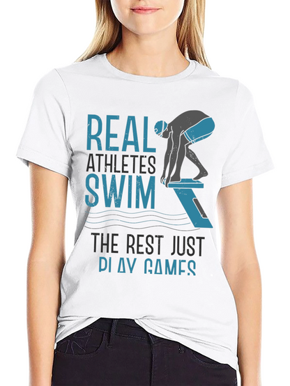 Real Athletes Swim T-Shirt - Black Cotton Tee