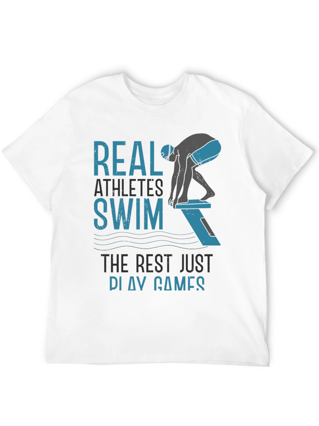 Real Athletes Swim T-Shirt - Black Cotton Tee