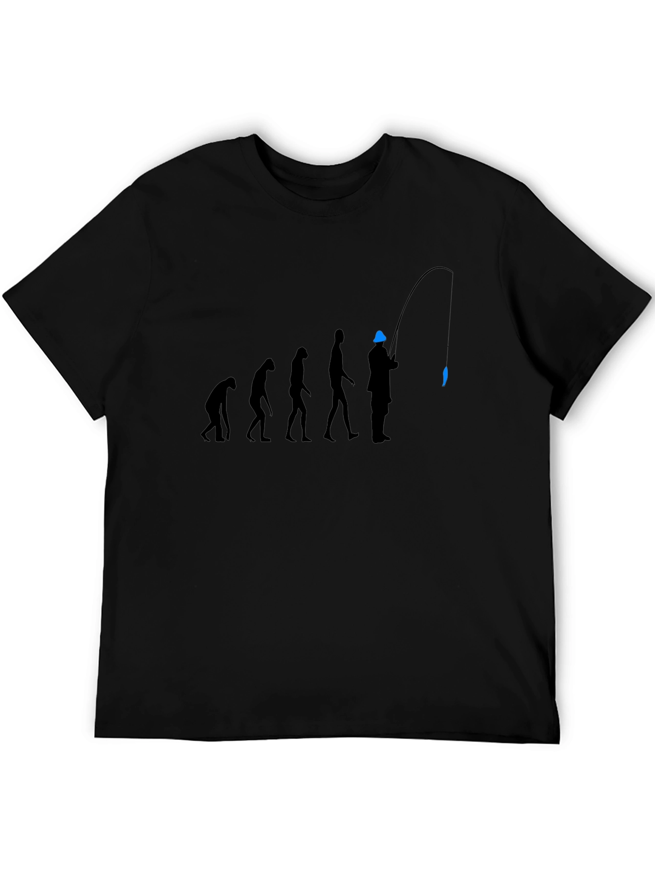 Evolution of Fishing T-Shirt - Black Graphic Tee