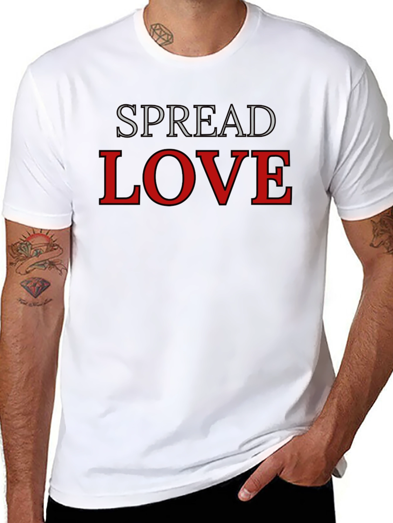 Spread Love Black Graphic T-Shirt