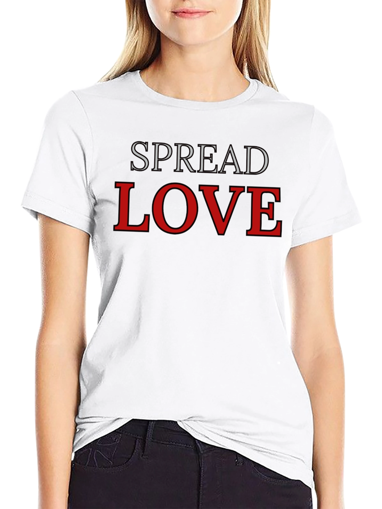 Spread Love Black Graphic T-Shirt