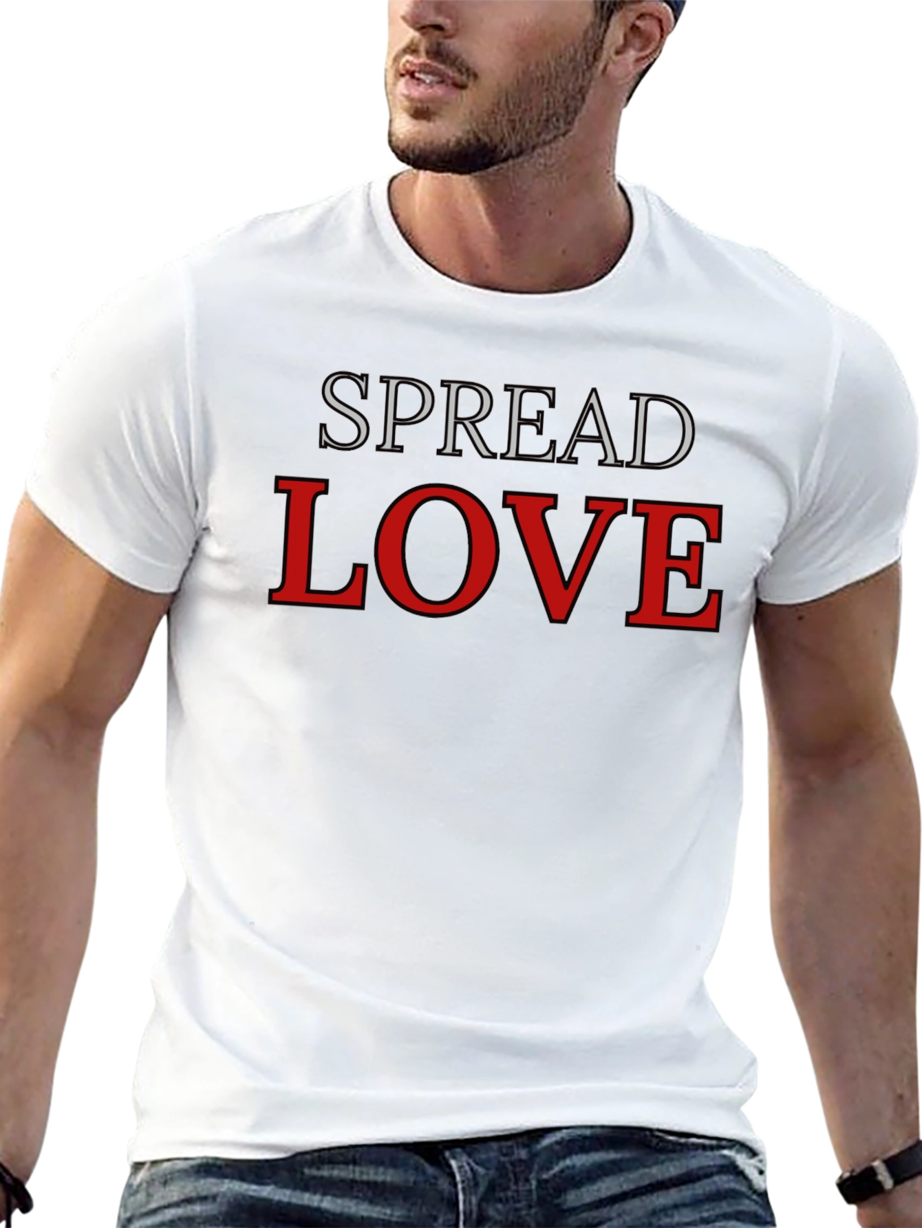 Spread Love Black Graphic T-Shirt