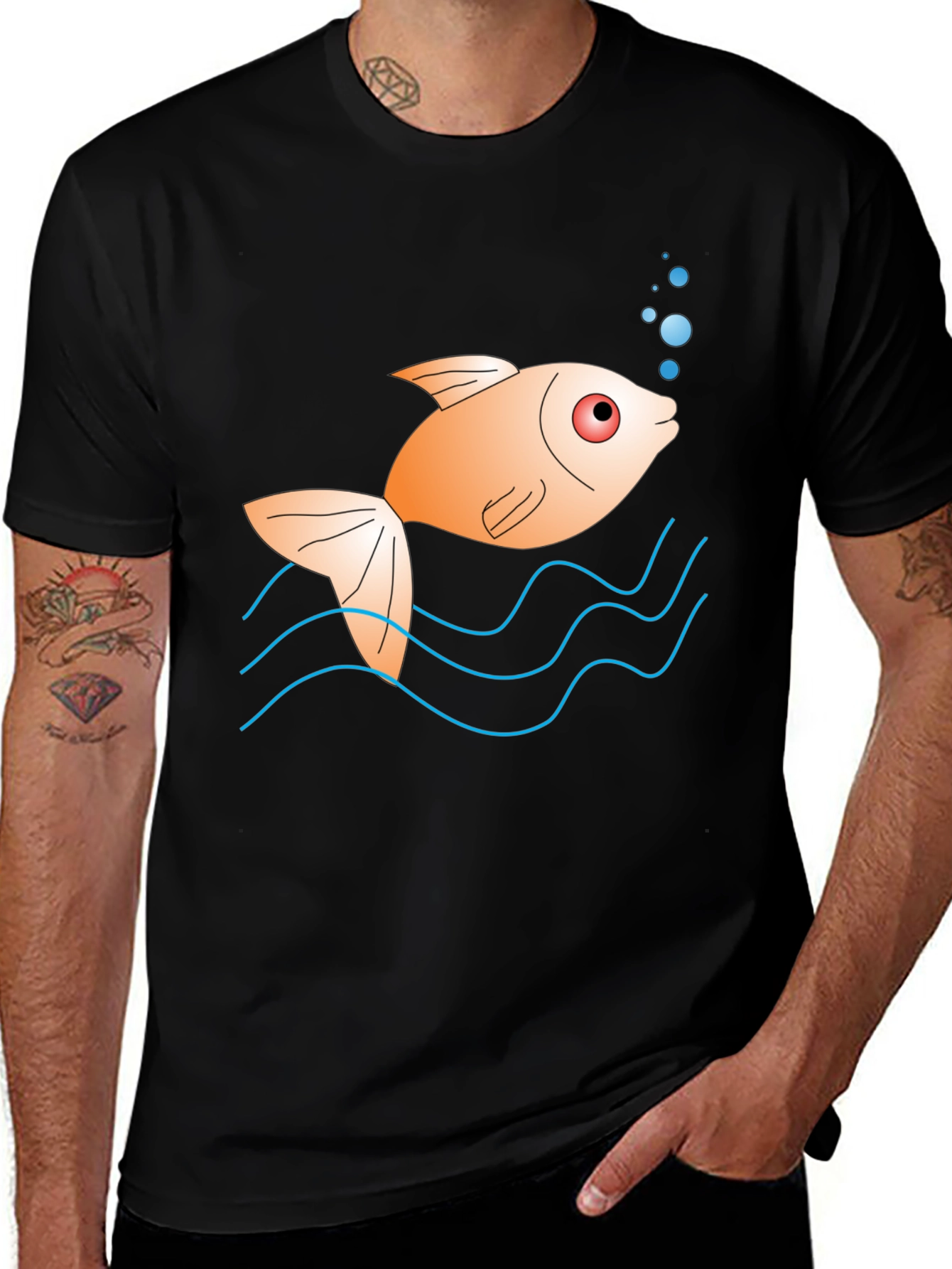 Cartoon Fish Graphic Tee - Unique Style