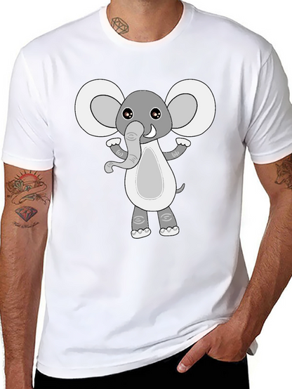 Cute Elephant Graphic Black T-Shirt