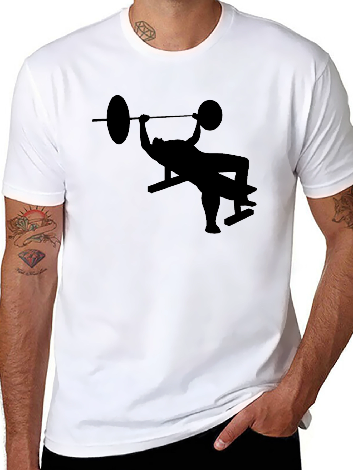 Bench Press Silhouette Black T-Shirt