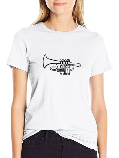 Black Trumpet Graphic Tee - Music Lovers Shirt