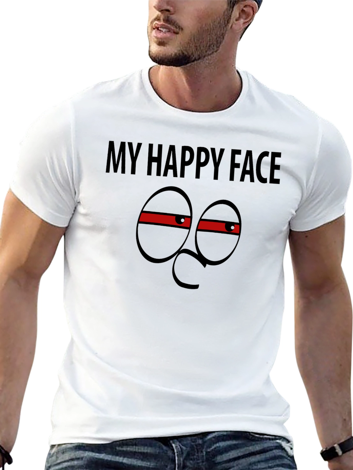 My Happy Face Graphic Black T-Shirt