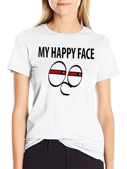 My Happy Face Graphic Black T-Shirt