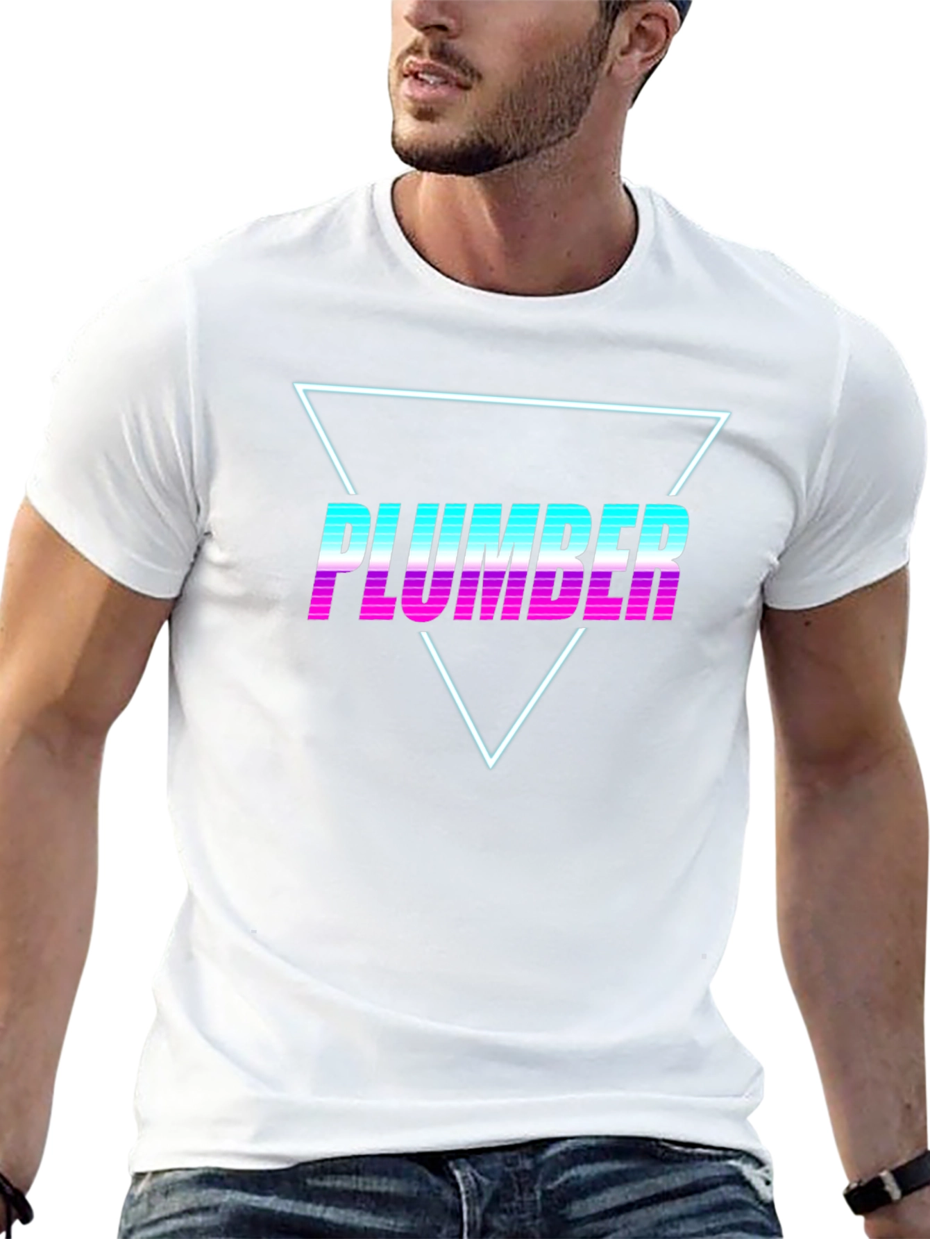 Retro Plumber T-Shirt - Vaporwave Design