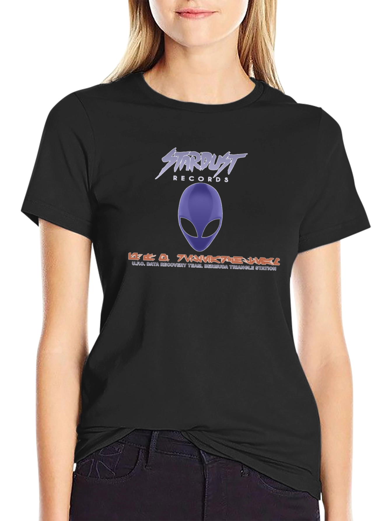 Stardust Records Alien Graphic Black T-Shirt