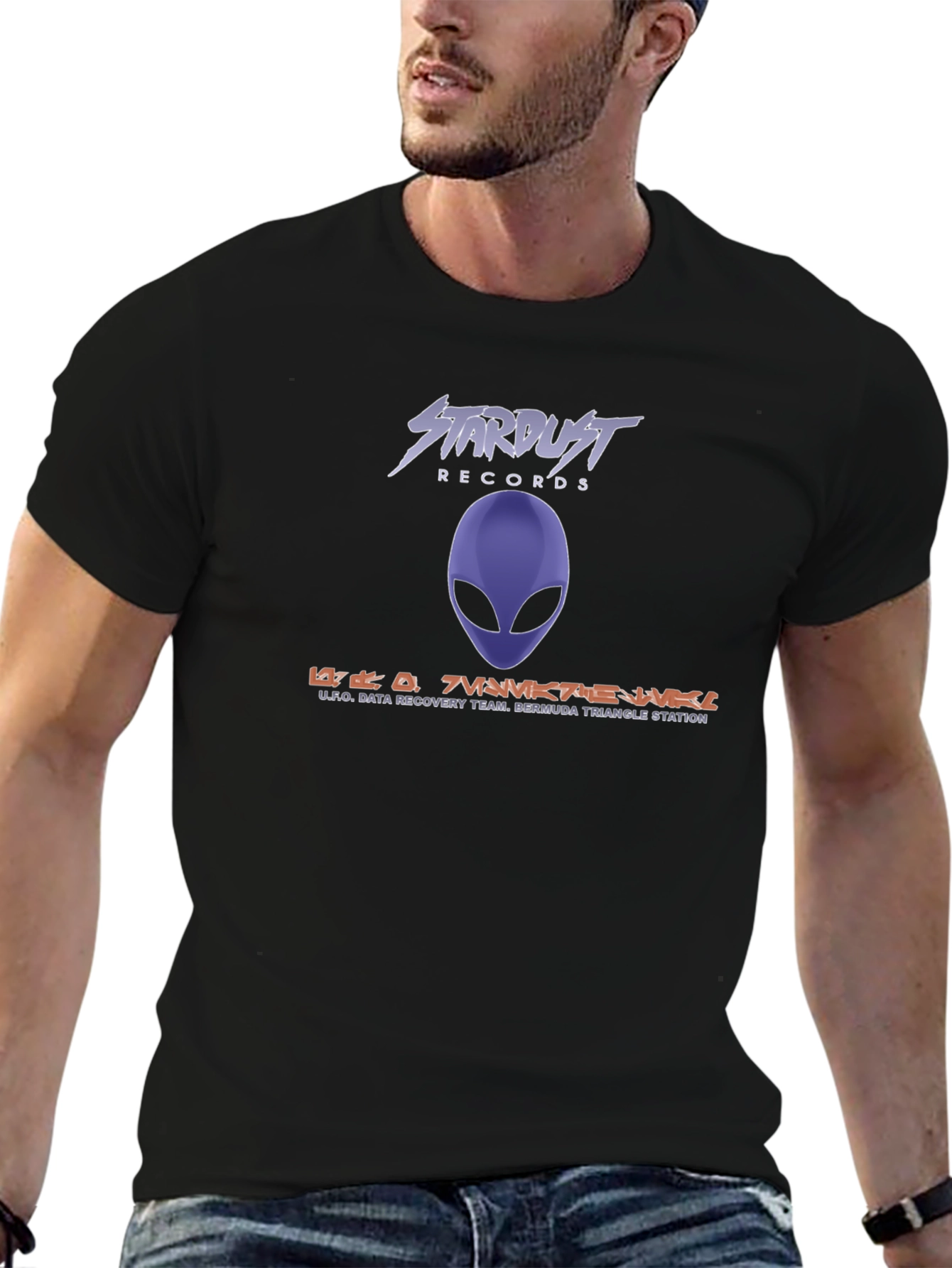 Stardust Records Alien Graphic Black T-Shirt