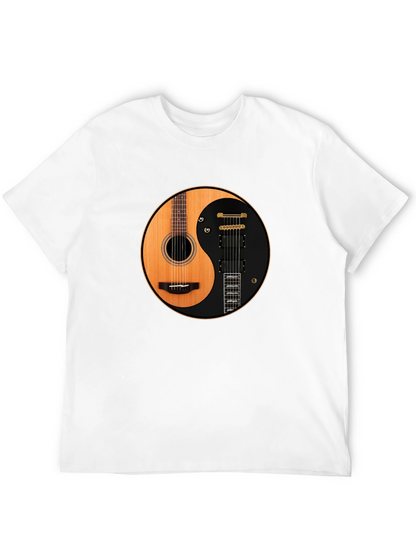Yin Yang Guitar T-Shirt - Acoustic and Electric Harmony