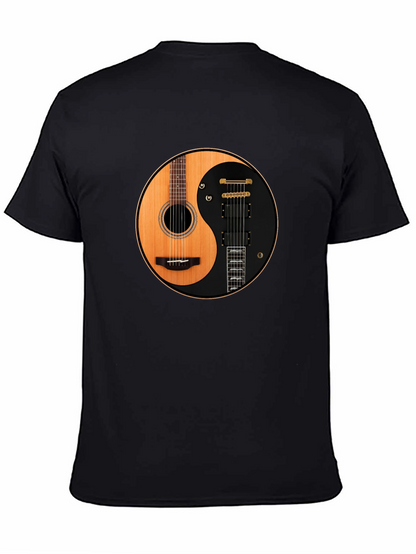 Yin Yang Guitar T-Shirt - Acoustic and Electric Harmony