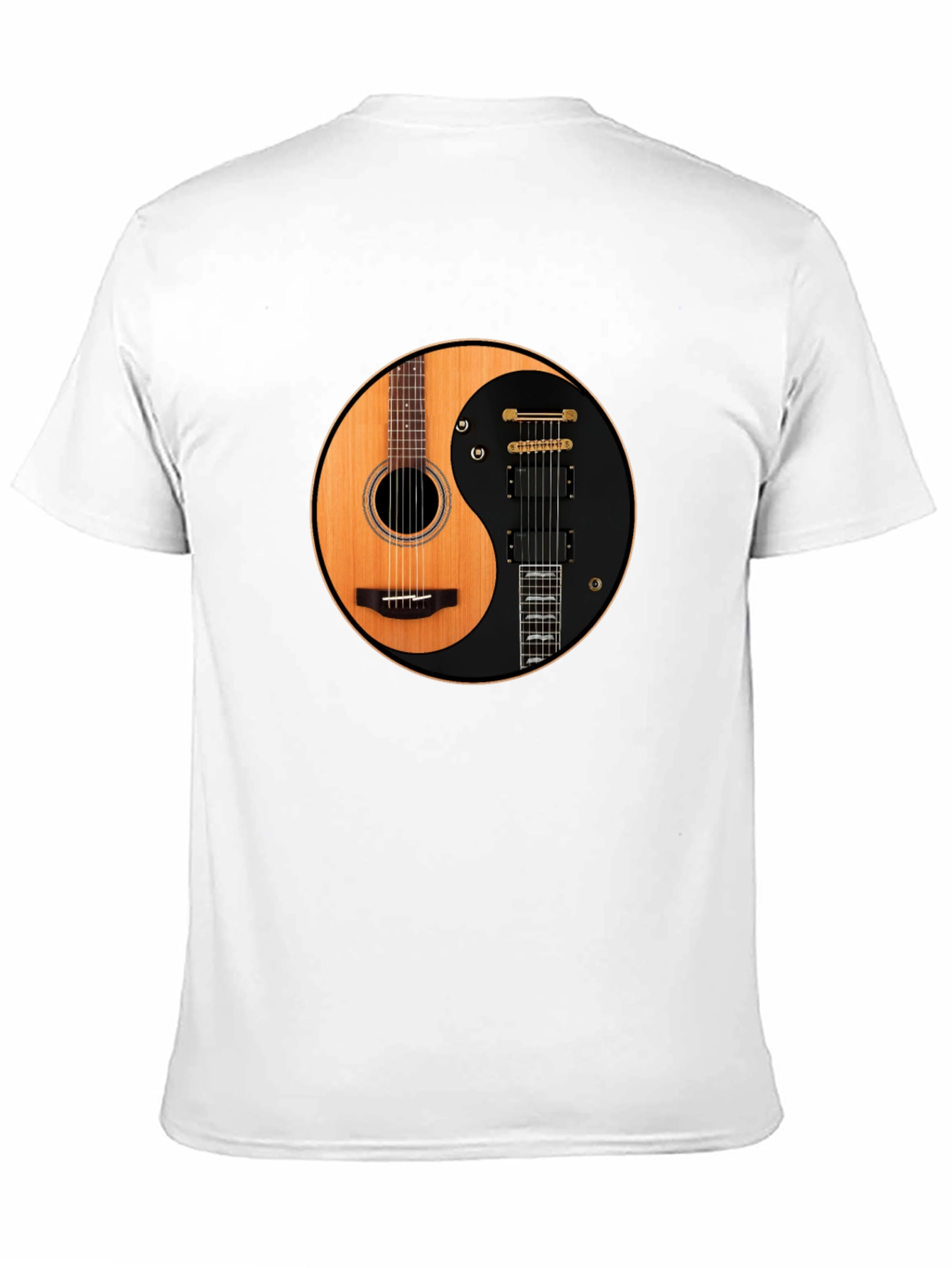 Yin Yang Guitar T-Shirt - Acoustic and Electric Harmony