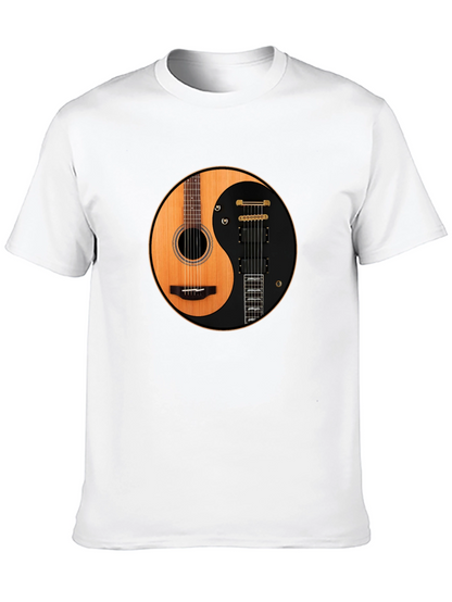 Yin Yang Guitar T-Shirt - Acoustic and Electric Harmony